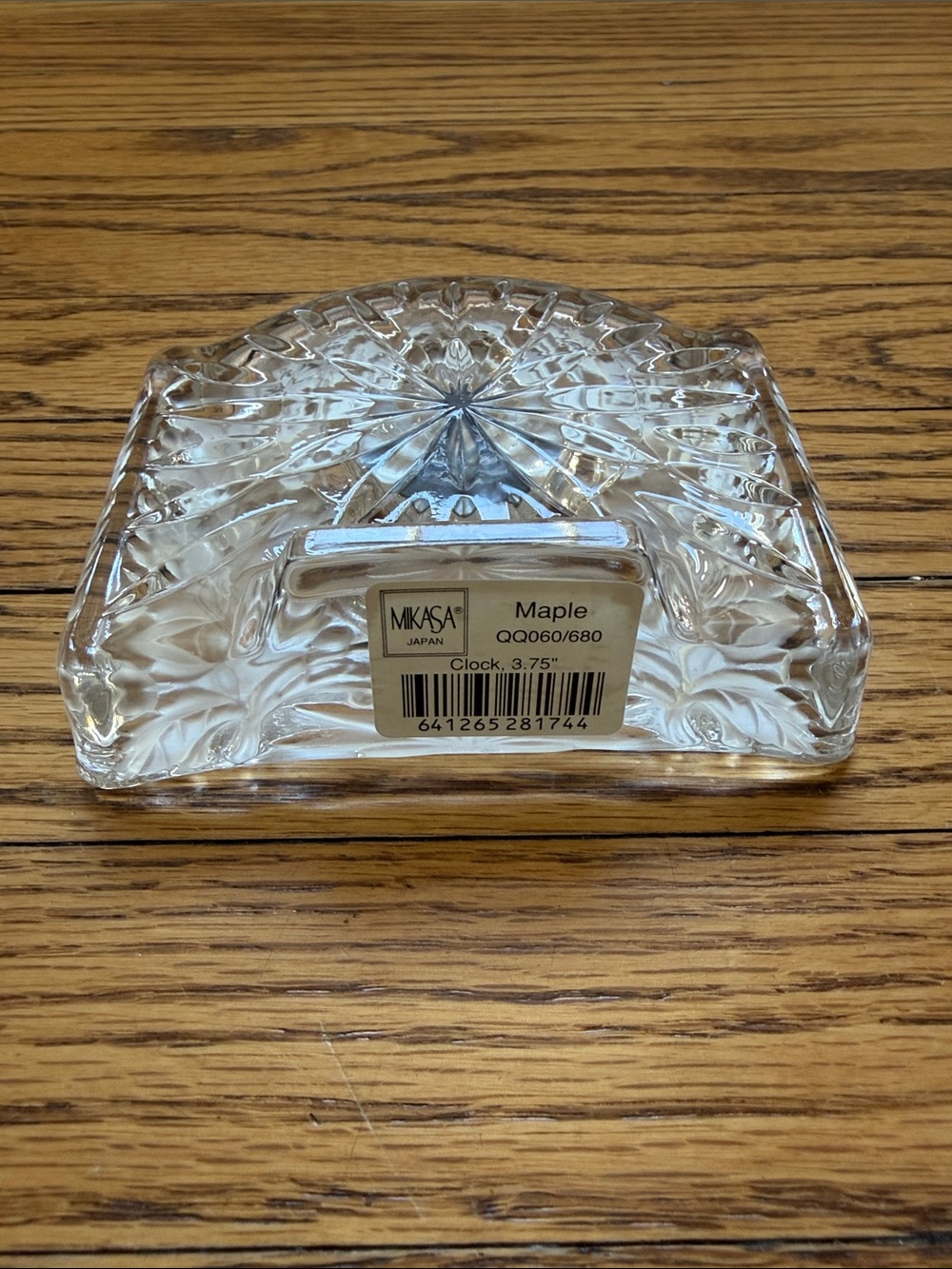 Mikasa Frosted Clear Glass Clock with Gold Trim Never Used Not Tested In Box - Picture 3 of 9